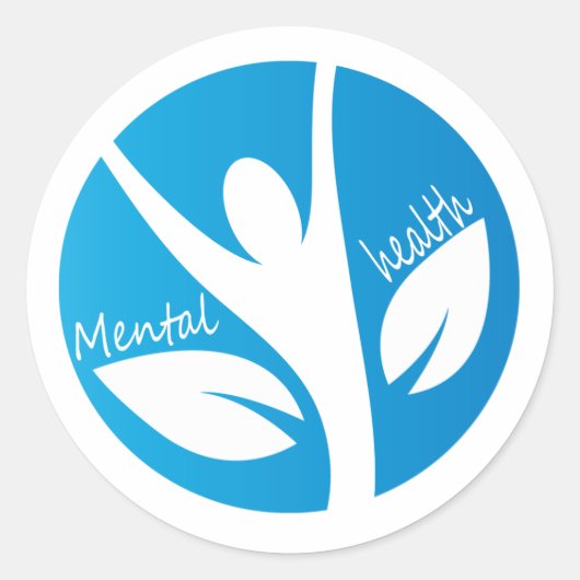 Bewusstsein für psychische Gesundheit Runder Aufkleber (Vorderseite)