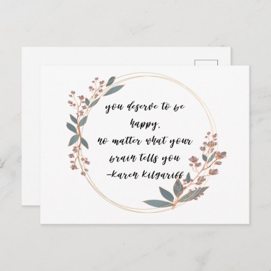 Bewusstsein für psychische Gesundheit Sie verdiene Postkarte (Vorne/Hinten)