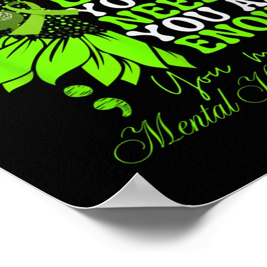 Bewusstsein für psychische Gesundheit Sonnenblumen Poster (Ecke)