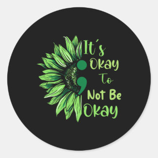 Bewusstsein für psychische Gesundheit Sonnenblumen Runder Aufkleber