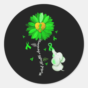 Bewusstsein für psychische Gesundheit Sonnenblumen Runder Aufkleber