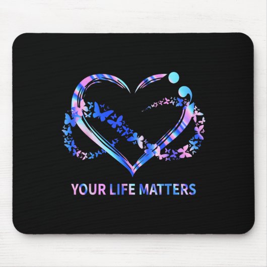 Bewusstsein für Schmetterlinge des Lebens Herz Des Mousepad (Vorne)