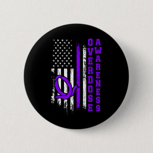 Bewusstsein für Überdosis Lila Band Drogenabhängig Button