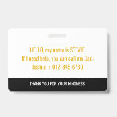 Bewusstsein für unsichtbare Behinderungen und Notf Ausweis (Rückseite)