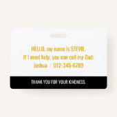 Bewusstsein für unsichtbare Behinderungen und Notf Ausweis (Rückseite)