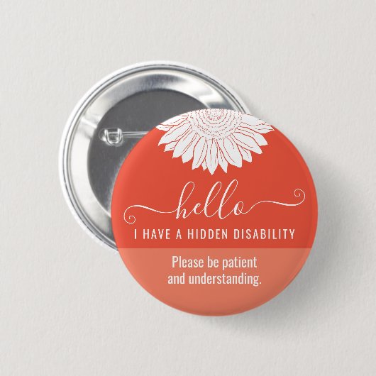 Bewusstsein für versteckte Behinderungen Button (Vorne & Hinten)