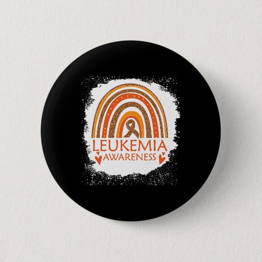 Bewusstsein gebleicht Regenbogen Orange Ribbon Män Button (Vorderseite)
