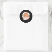 Bewusstsein gebleicht Regenbogen Orange Ribbon Män Runder Aufkleber (Tasche)