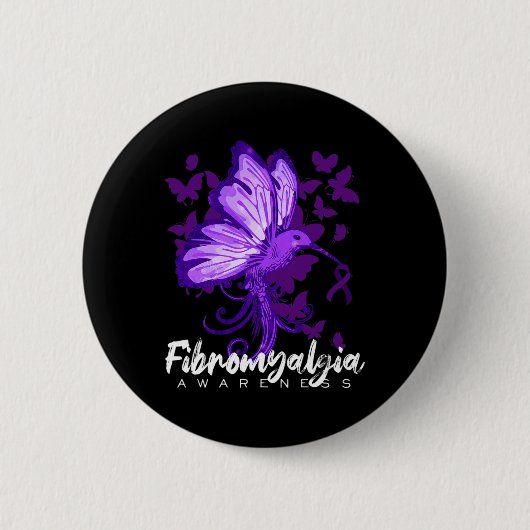 Bewusstsein Hummingbird mit Lila Band Button (Vorderseite)