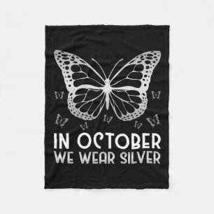 Bewusstsein im Oktober tragen wir Silberschmetterl Fleecedecke