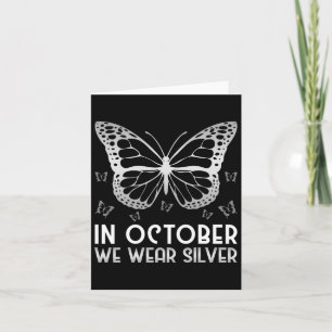 Bewusstsein im Oktober tragen wir Silberschmetterl Karte