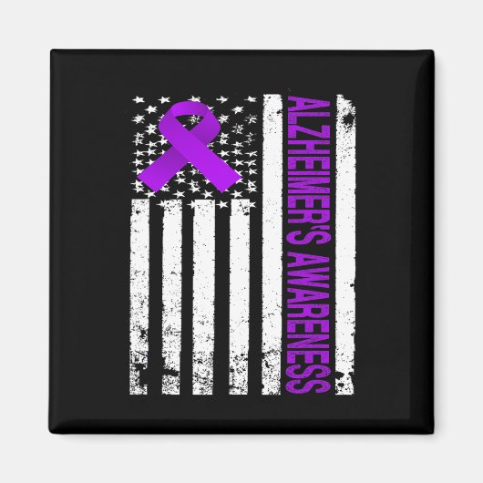Bewusstsein - Lila Band der US-amerikanischen Flag Magnet (Vorne)