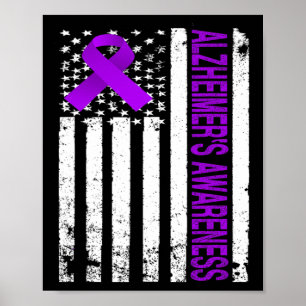 Bewusstsein - Lila Band der US-amerikanischen Flag Poster