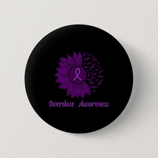 Bewusstsein Lila Sonnenblume Button (Vorderseite)