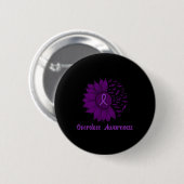 Bewusstsein Lila Sonnenblume Button (Vorne & Hinten)