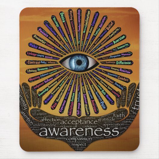 Bewusstsein Mindest Auge Inspiration Word Art Mousepad (Vorne)