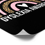 Bewusstsein Monat Leopard Regenbogendyslexie bei F Poster (Ecke)