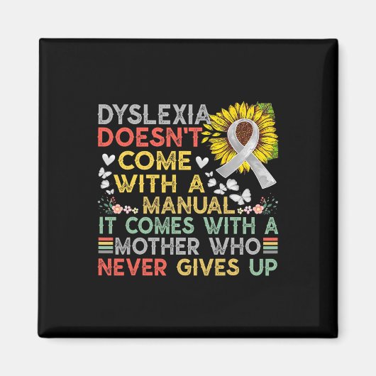 Bewusstsein Mutter Dyslexie Krieger Vintag Magnet (Vorne)