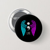 Bewusstsein - Semi Colon Life Engel Button (Vorne & Hinten)