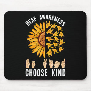 Bewusstsein Sonnenblumen Hand Sign Asl Hörverlust Mousepad