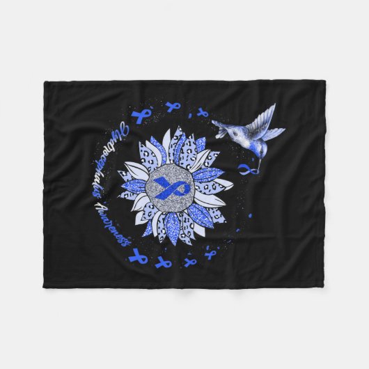 Bewusstsein Sonnenblumen Hummingbird Ribbon Fleecedecke (Vorderseite (Horizontal))