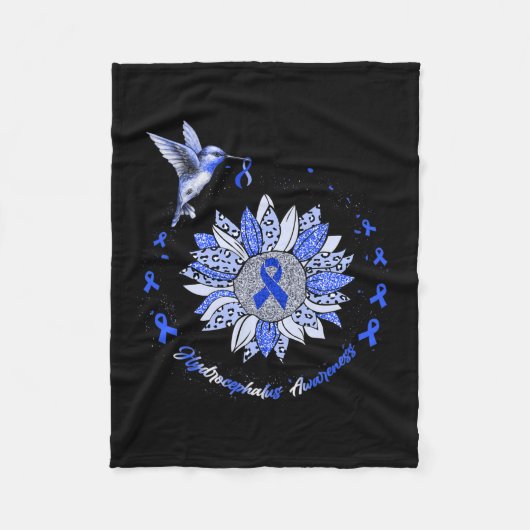 Bewusstsein Sonnenblumen Hummingbird Ribbon Fleecedecke (Vorderseite)