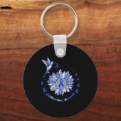 Bewusstsein Sonnenblumen Hummingbird Ribbon Schlüsselanhänger (Vorderseite)