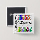 Bewusstsein spielt eine Rolle für Krebserkrankunge Button (Vorne & Hinten)