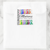 Bewusstsein spielt eine Rolle für Krebserkrankunge Runder Aufkleber (Tasche)