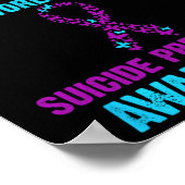 Bewusstsein Suizidprävention Aquamarin und Lila Poster (Ecke)