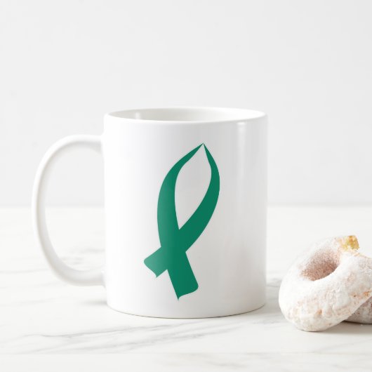 Bewusstseins-Band (aquamarin) Kaffeetasse (Mit Donut)