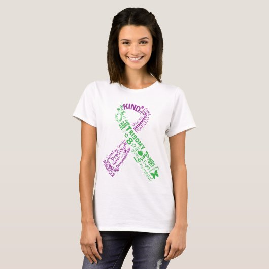 Bewusstseins-Band des Trisomy-8 T-Shirt (Vorne ganz)