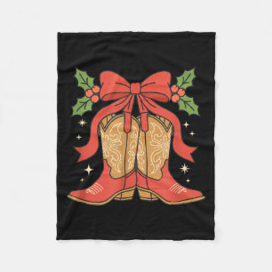 Bewusstseins-Cowboy-Stiefel-Weihnachten-Brustkrebs Fleecedecke
