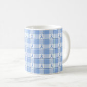 Bewusstseins-Karo für Prostatakrebs, hellblaues Ba Kaffeetasse (VorderseiteRechts)