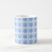 Bewusstseins-Karo für Prostatakrebs, hellblaues Ba Kaffeetasse (Mittel)