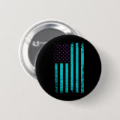 Bewusstseins Usa-Flagge Türkis Lila Amerikanische  Button (Vorne & Hinten)