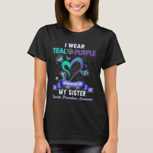 Bewusstseinsbildung bei Suizid Aquamarin Lila für T-Shirt