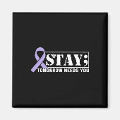 Bewusstseinsbildung bei Suiziden Bleibe Morgen Bed Magnet (Vorne)