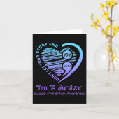 Bewusstseinsbildung bei Suiziden Monat Aquamarin u Karte (Gelbe Blume)