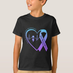 Bewusstseinsbildung bei Suiziden Monat Aquamarin u T-Shirt
