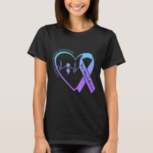 Bewusstseinsbildung bei Suiziden Monat Aquamarin u T-Shirt