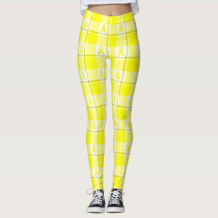 Bewusstseinsbildung für Blasenkrebs Kariertes Gelb Leggings