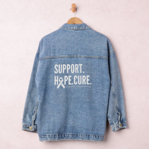 Bewusstseinsbildung für Krebs Hoffnung Frauen Deni Jeansjacke