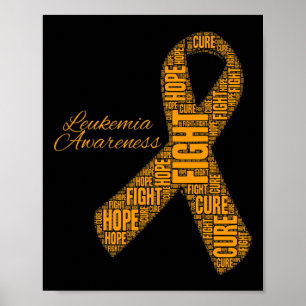 Bewusstseinsbildung Orange Ribbon Kampf Hoffnung H Poster