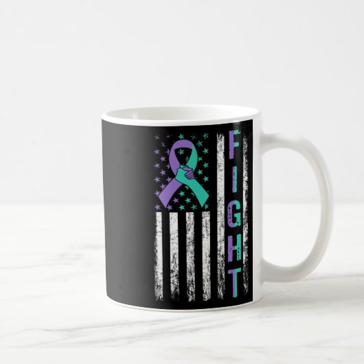 Bewusstseinsbildung zur Suizidprävention Aquamarin Kaffeetasse (Rechts)