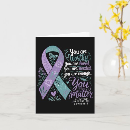 Bewusstseinsbildung zur Suizidprävention Positive Karte (Gelbe Blume)