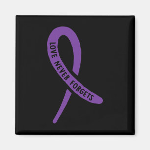 Bewusstseinsliebe vergisst niemals violettes Band  Magnet