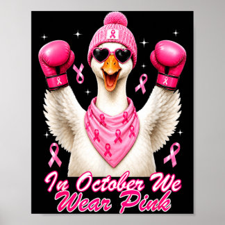 Bewusstseinsmonat für Gänsebrustkrebs rosa Band Poster