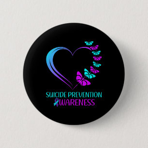 Bewusstseinsschmetterling Herz Frauen-Suizidpräven Button