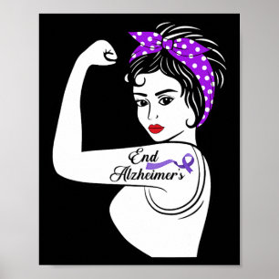 Bewusstseinsstarkes lila Bandana-Geschenk für Frau Poster